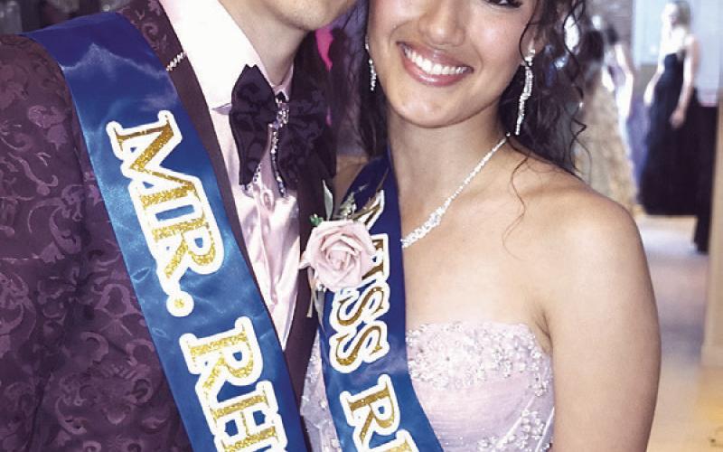 ROYALTY— At the RHS prom on Saturday, April 11, Jesse Montelongo and Yaretzi Hernandez were named Mr. and Miss Rockdale High School. RHS Principal Wendy Mahan and junior class parents want send a thank you to Run Florist Run for the bouquet, Rockdale Signs for the plaques and photos, Destinie Malish with RHS Floral Design for the sashes, DJ Anthony Cortez for keeping the energy high, TK United for the decorations and our RHS staff members for their support throughout the event.