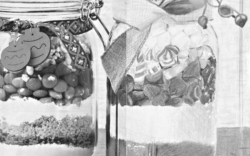 ‘Half picture’ art by Ariana Mora Romo, an eighth-grade Art II student at Rockdale Junior High School.