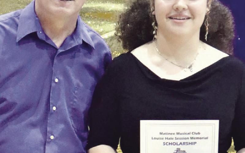 Matinee Musical Club winner Destinee Bluford with Sparky Thomason