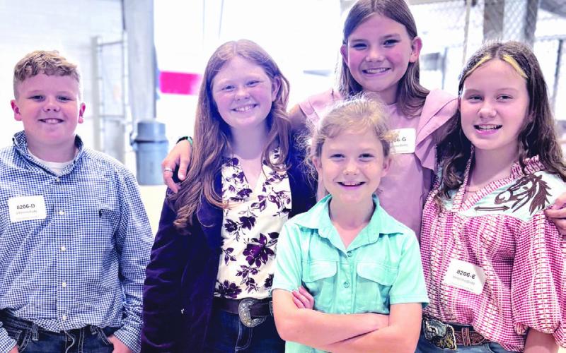 Horse judgers were (front) Lillian Fulton, (back, L-R) Wayde Woods, Kendall Hertenberger, Emmy Fulton, and Shelby Renaud.