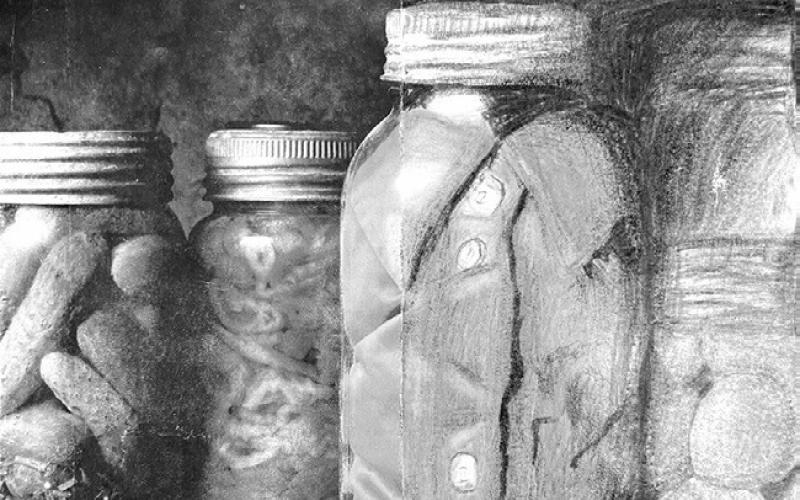 ‘Half picture’ art by Ross Bell, an eighth-grade Art II student at Rockdale Junior High School.