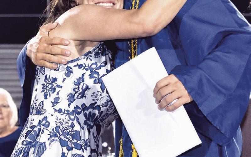 A special mother-son moment on Friday night as CTE Director Lindsey Lillard gives her son, Mason, his diploma.