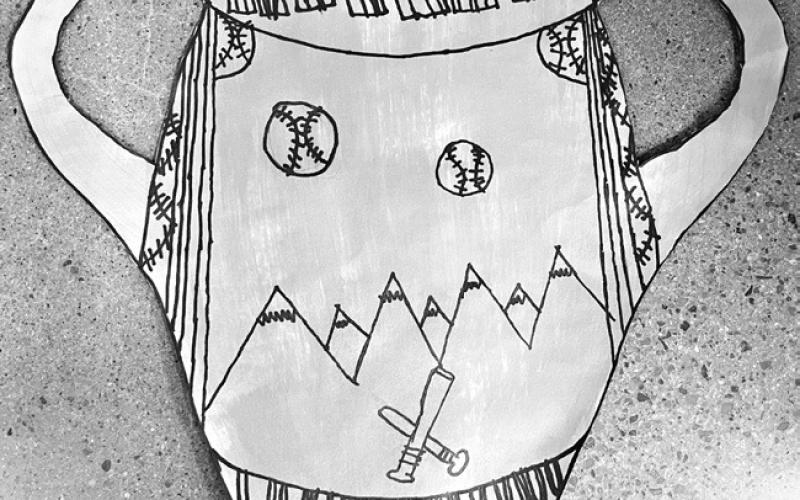‘Ancient Greek pottery’ artwork by Brantley Brawn, a sixth-grade Intro to Art student at Rockdale Junior High School.