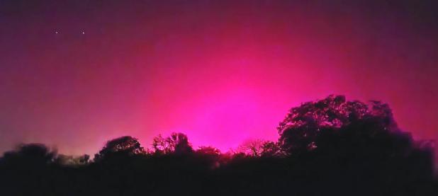 AURORA BOREALIS— Patti Luckey Schneider took this photo of the Northern Lights on Nov. 11, four miles northwest of Rockdale off FM 487. She said she used an Android cell phone with no filters and that the sky was gorgeous to the naked eye.