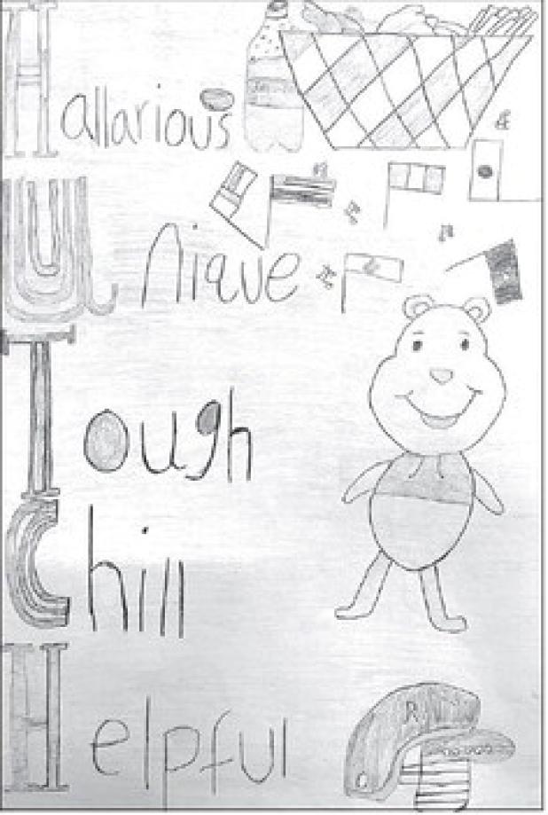 ‘All about me’ poster by Hutch Hamrick, a seventh-grade Art I student in Rockdale Junior High School.
