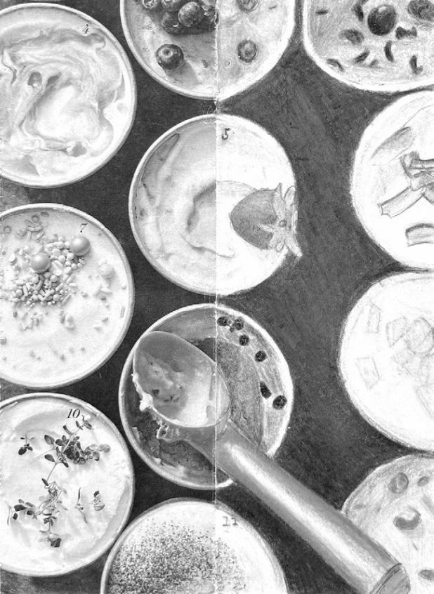 ‘Half picture’ art by Elizabeth Longoria, an eighth-grade Art II student at Rockdale Junior High School.