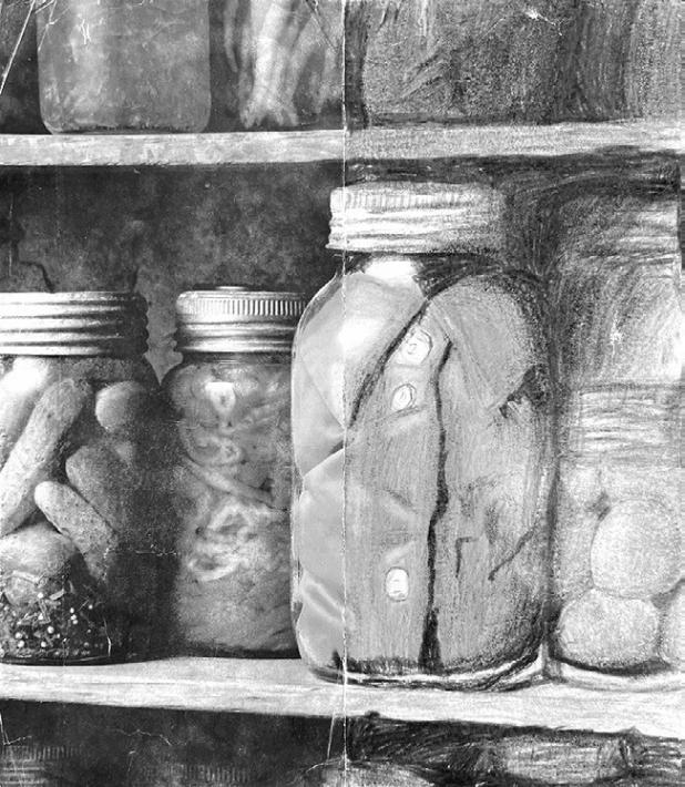 ‘Half picture’ art by Ross Bell, an eighth-grade Art II student at Rockdale Junior High School.