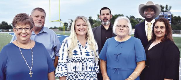 January is School Board Appreciation Month and RISD celebrates school board members (front row L-R) Karen Kirk Laughlin, secretary Amy Ogea Casas, Janice Keen and Julia Reyes Cardona. Back row is Scott Heintze, vice president Jason Barcak and president Charles Miles. “Thank you to our Board of Trustees for the leadership and heart you bring to our district” said Superintendent Denise Monzingo.