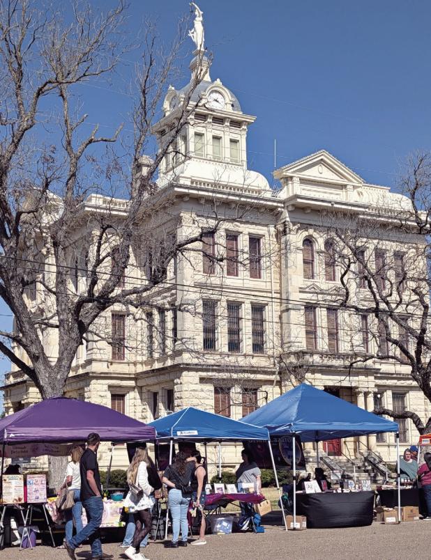 At left, about 1,000 people showed up for the book festival in Cameron on Saturday.