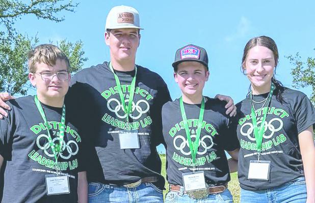 Milam County 4-H’ers (L-R) Luke Holcombe, Kenzie Hobbs, Wylie Butler and Adison Dach.