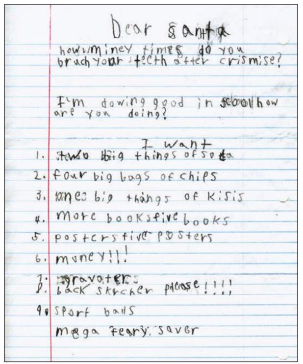 FIRST SANTA LETTER