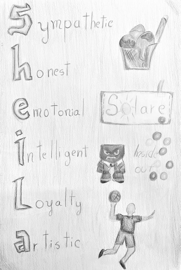 ‘All about me’ poster by Sheila Torres, a seventh-grade Art I student in Rockdale Junior High School.