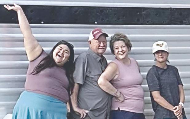 Lucita Rodriguez, Billy and Shannon Kornegay and Lisa-Lambert Koenig before leaving for Center Point.