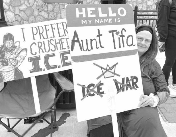 PROTESTING—A few more scenes from Rockdale’s No King’s rally held downtown Saturday morning.