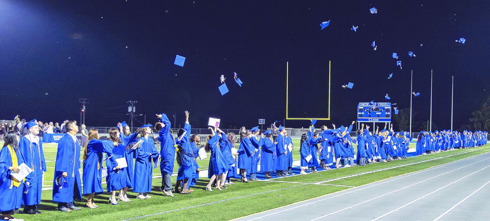After a threat of rain, a packed stadium of attendees enjoyed nice weather watching the RHS Class of 2026 receive their diplomas