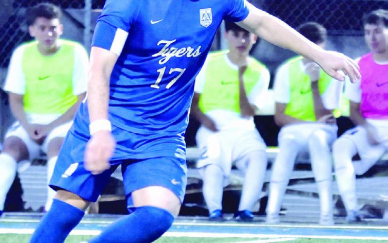 Rockdale Tiger senior Wilmer Sorto (17) was selected as Most Valuable Player of District 24-4A. Sorto had 30 goals and 8 assists for the season. Reporter/Nathan Flores