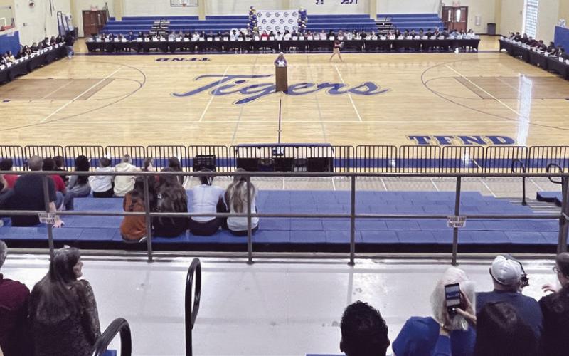 SENIOR SIGNING DAY— All Rockdale High School seniors were recognized on Friday at the annual Signing Day ceremony. Each student was acknowledged for their after-high-school plans whether it was going into the work force, going into the military or heading off to college.
