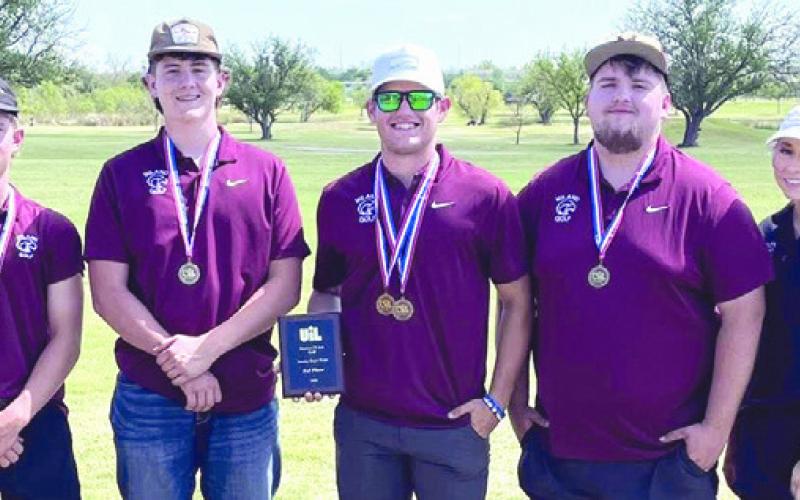 Milano golfers participating in the district tournament last week were (L-R) Jaxon Ditto, Cooper Popham, Peyton Steinbecker, Jac Christman and Maddison Reed. Milano High School photo