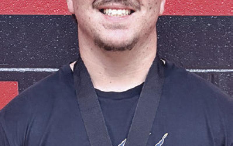 Tiger powerlifter Bryson Duncan broke his own school bench press record with a lift of 430 pounds at the regional meet last week in West. Rockdale Tigers Athletics photo
