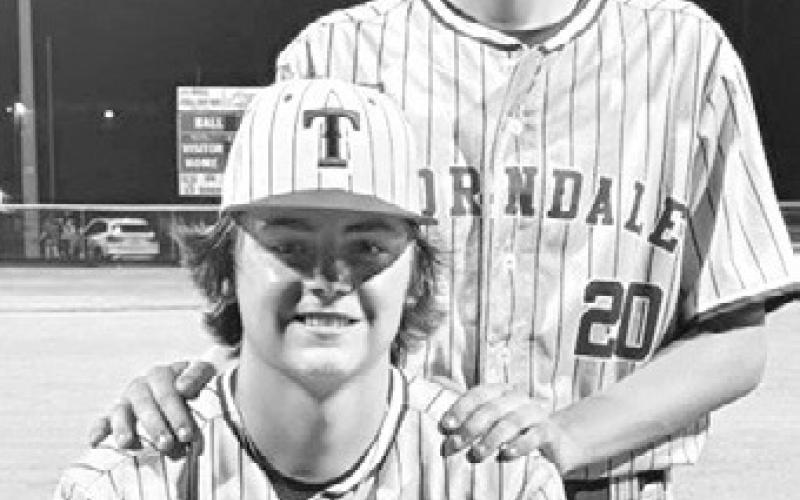 Thorndale ISD Athletics photos The Thorndale Bulldogs’ players of the game Thursday against Brazos Christian (L) were Nathan Grimm and Hunter Brantley. Friday night’s players of the game for the Bulldogs (R) against Bremond were Kade Becker, Lance Pesl and Cole Harkins.
