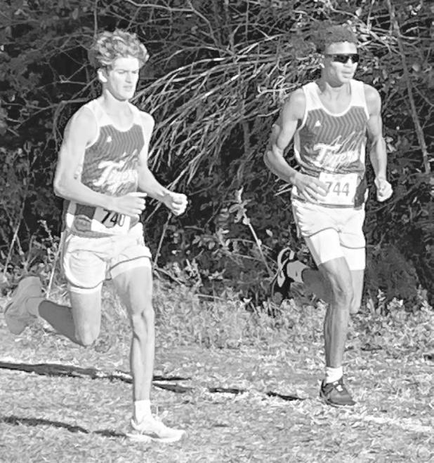 Rockdale High School’s cross country duo of Austin Caldwell (L) and Jon Fuller (R) will be competing Friday morning in the UIL State Cross Country Meet at Old Settlers Park in Round Rock. Photo submitted by Rockdale ISD