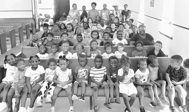 BIBLE SCHOOL— Springfield Baptist Church held Vacation Bible School last week with over 50 kids taking part. On Friday they ended the week with a western wear day.