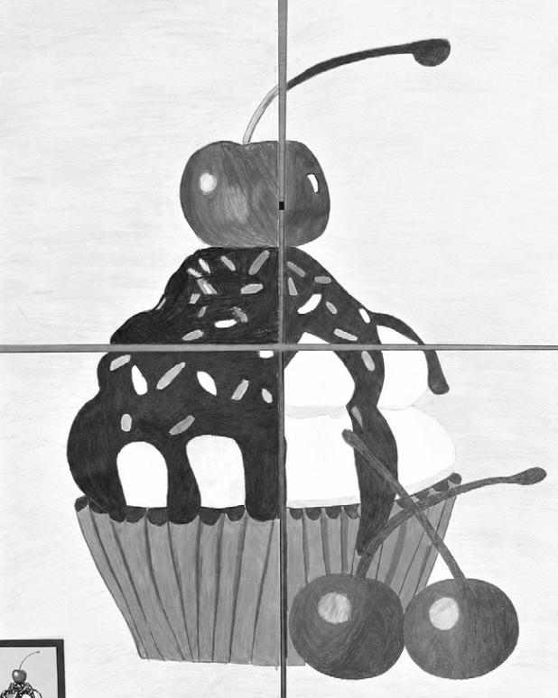 Group scale drawing by Rockdale Junior High eighth-grade Art II students Mercedes Nieto, Joaquin Cardona, Alinna Castillo and Camila Cardona.