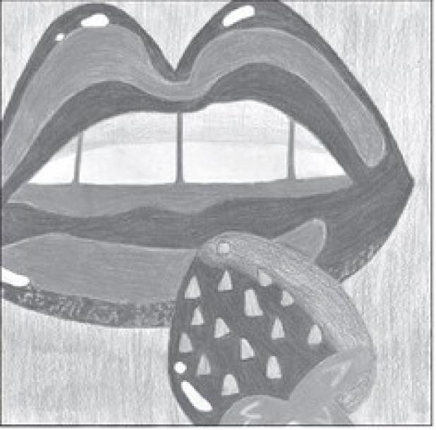 Pop art by Ariana Mora Romo, a 2025-26 eighth-grader in Art II at Rockdale Junior High School.
