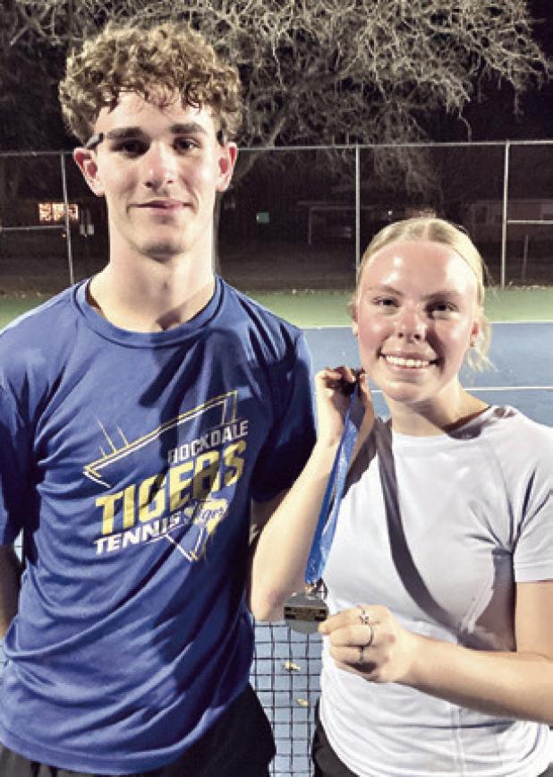 Tigers Alex Cooper and Jewel Lugo placed first in mixed doubles at the Rockdale Invitational last week. Photo by Wynton Thomason