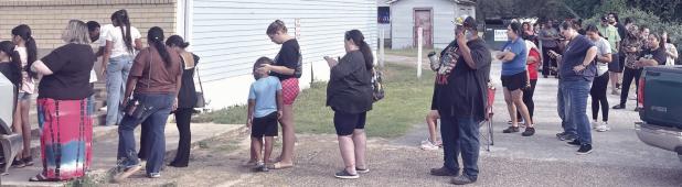 SCHOOL SUPPLIES— VFW Post 6525 held its annual school supply giveaway Saturday. At 8:30 a.m. there was a line halfway around the building.