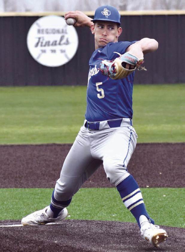 Tiger Mason Lillard pitched five innings last week to help beat the Pflugerville Connally Cougars, 10-0. Lillard allowed only two hits and had eight strikeouts on the night. Photo by Lindsey Lillard Juergens