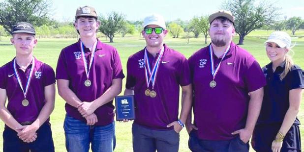 Milano golfers participating in the district tournament last week were (L-R) Jaxon Ditto, Cooper Popham, Peyton Steinbecker, Jac Christman and Maddison Reed. Milano High School photo