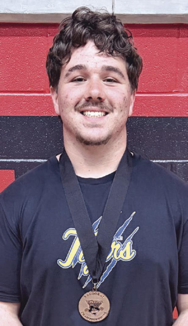 Tiger powerlifter Bryson Duncan broke his own school bench press record with a lift of 430 pounds at the regional meet last week in West. Rockdale Tigers Athletics photo