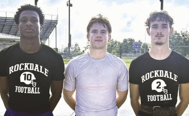 L-R Rockdale Tigers De’Andre Stephens, Greyson Williams, Alex Cooper. Reporter/Nathan
