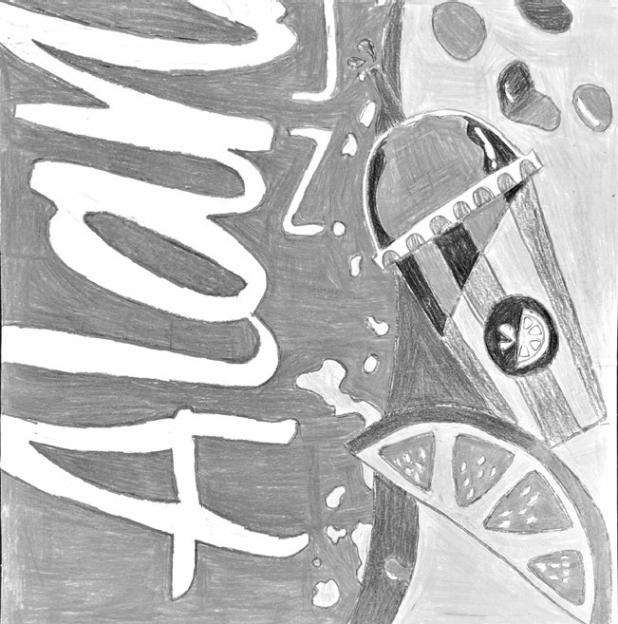 Pop art by Madison Gonzales, a 2025-26 eighth-grader in Art II at Rockdale Junior High School.
