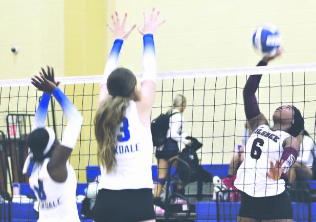 BUSY WEEK— The Rockdale Lady Tiger volleyball team had a busy week on the court, with games in Granger as well as hosting the Rockdale Tournament over the weekend. The Lady Tigers fell to Granger on Tuesday but had a good showing in the Rockdale Tournament going 2-2 and playing in the consolation game against Smithville. Reporter/Nathan Flores