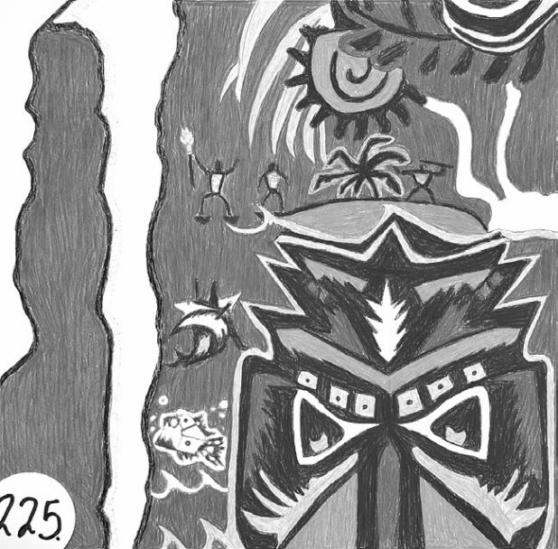 Pop art by Camila Cardona, a freshman at Rockdale High School, drawn while an eighth-grader in Art II.