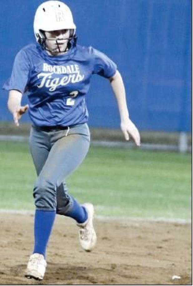 Reporter/Wynton Thomason Mariana Casares rounds second against Caldwell.