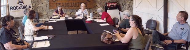 PLANNING— Last Thursday, Rockdale Citywide Homecoming committee held their first meeting for planning next year’s event by handing out committee assignments and brainstorming. Denise Starnes is the chairperson for the next two years.