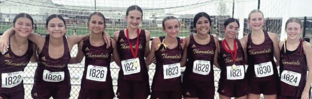 STRONG START— Thorndale Middle School’s cross country teams opened their season at Salado, with the Lady Dogs finishing second overall and the Bulldogs placing fifth. Mallory Franklin led the girls with a fourth-place finish in 10:56.41, while Jocelyn Avalos placed eighth in 11:35.24. Thorndale ISD Athletics photo