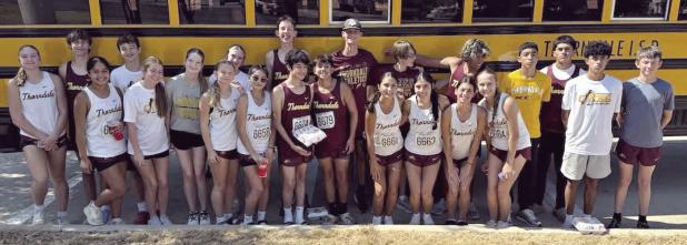 Thorndale cross country runners competed at the Pro-Fit Cross Country Invitational in Salado, where the varsity boys and girls were the top-finishing Class 2A teams and the junior varsity boys finished second among 2A teams. Thorndale ISD Athletics photo