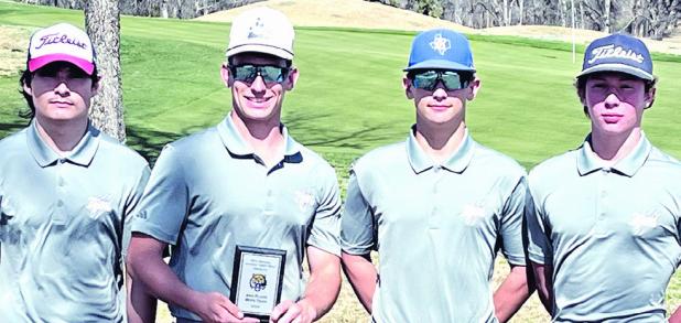 SECOND PLACE— The Rockdale Tiger golf teams played in the ShadowGlen Tournament in Manor last week with both boys and girls teams taking second place. Playing for the boys (above) were (L-R) Shawn McKie, Mason Lillard, Kade Lillard and Zeb Skrhak. Participating for the girls (below) were (L-R) Isabella Alexander, Hannah McKie, Paisly Fisher and Brynlee Williams. Photos by Rockdale Tigers Athletics
