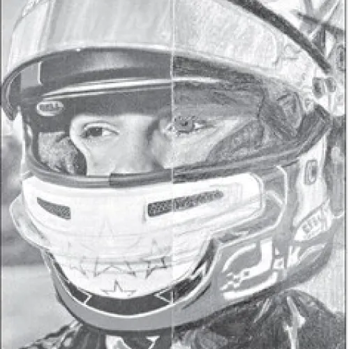 ‘Half picture’ art by Allison Garza, an eighth-grade Art II student at Rockdale Junior High School.