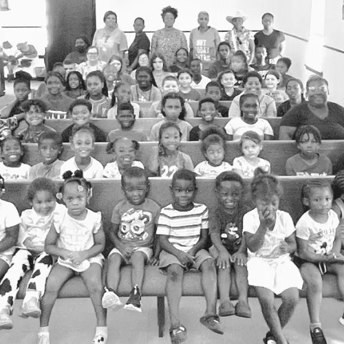 BIBLE SCHOOL— Springfield Baptist Church held Vacation Bible School last week with over 50 kids taking part. On Friday they ended the week with a western wear day.