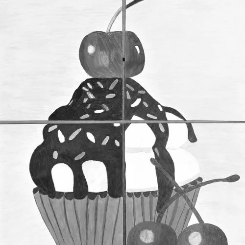 Group scale drawing by Rockdale Junior High eighth-grade Art II students Mercedes Nieto, Joaquin Cardona, Alinna Castillo and Camila Cardona.