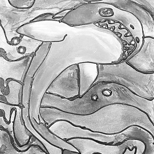 Watercolor project by Logan Nolan, a 2024-25 Art II eighth-grader at Rockdale Junior High.