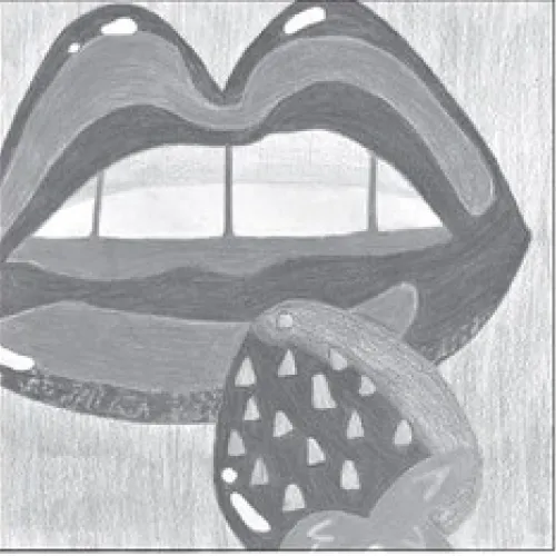Pop art by Ariana Mora Romo, a 2025-26 eighth-grader in Art II at Rockdale Junior High School.