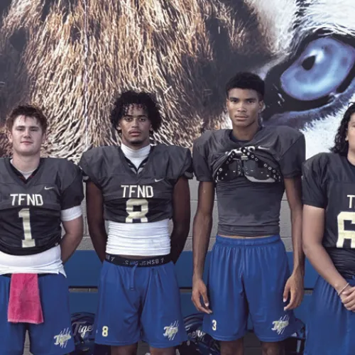 Members of Rockdale’s experienced senior class are (L-R) Kendrick Henderson, Greyson Williams, Rachaid Wilson, Jon Fuller, Michael Carver and Cole Faust. Reporter photo by Nathan Flores