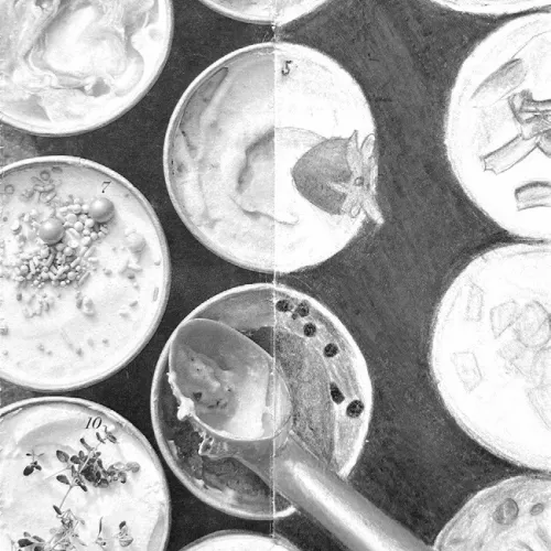 ‘Half picture’ art by Elizabeth Longoria, an eighth-grade Art II student at Rockdale Junior High School.