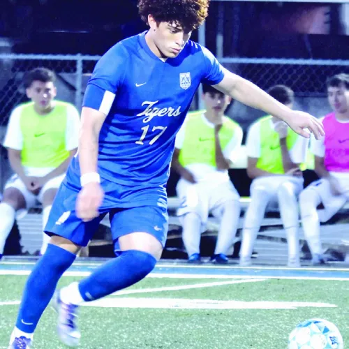 Rockdale Tiger senior Wilmer Sorto (17) was selected as Most Valuable Player of District 24-4A. Sorto had 30 goals and 8 assists for the season. Reporter/Nathan Flores